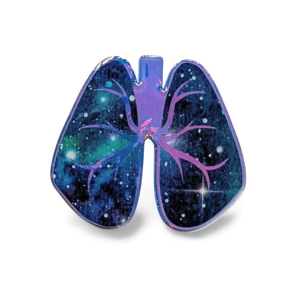 Lung Badge Reel | Handmade ID Holder Nurse Teacher Student Therapist Gift NWT - Picture 4 of 4